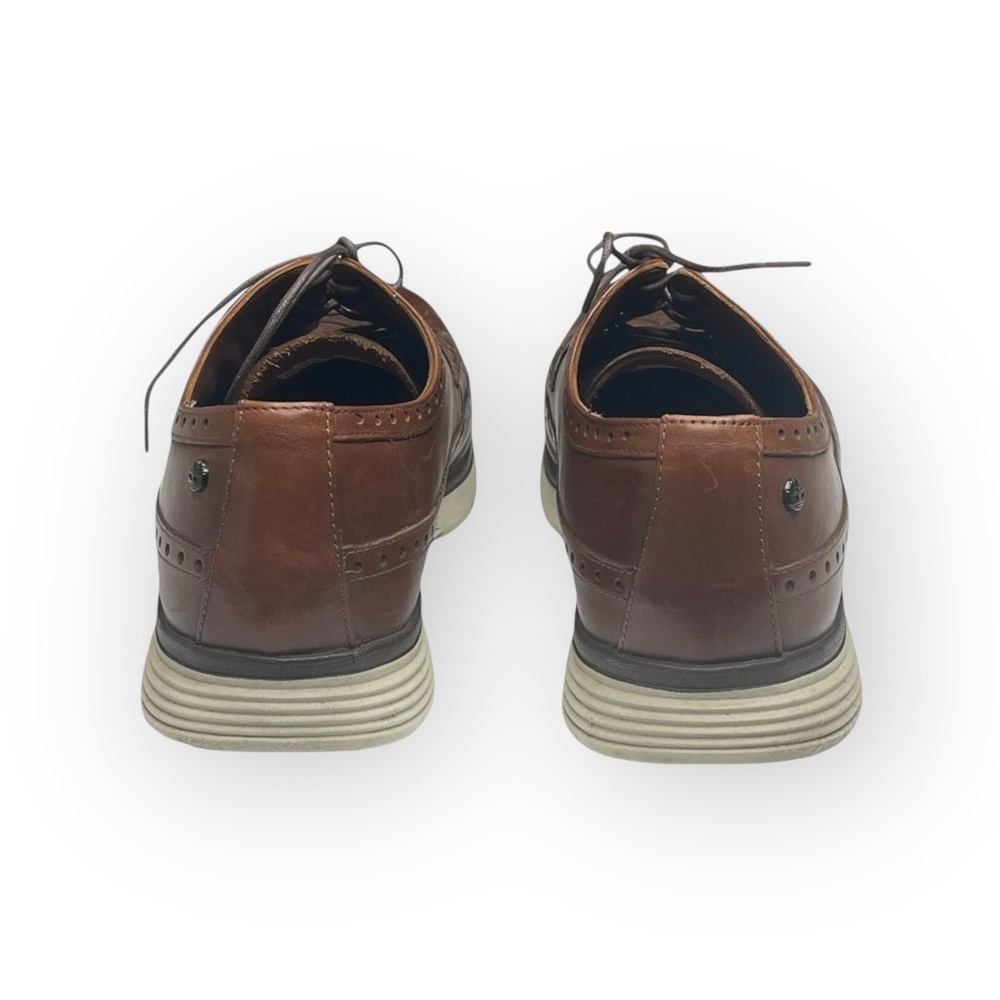 Timberland ✪ Brogue Oxford Wingtip Edgy Leather Lace Up Shoes ✪ Dark Tan Brown - Picture 4 of 16